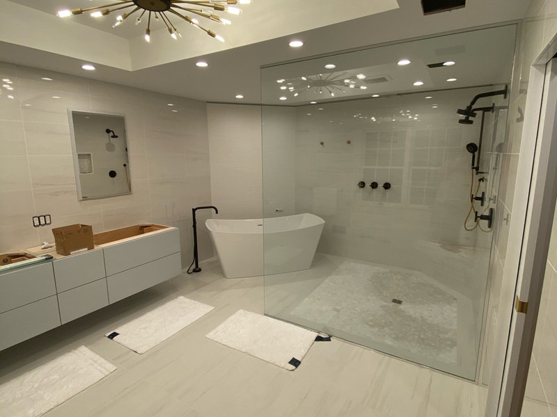 Luxury master bathroom renovation in Dix Hills by KPK